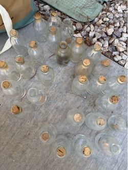Lot of 27 Small Glass Bottles with Corks – Crafting, Wedding & DIY Decor
