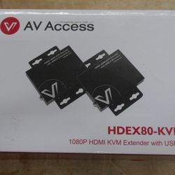 Av Access HDEX80-KVM 1080p HDMI KVM Extender new open box. 