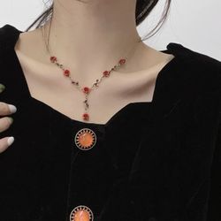 Rose Necklace Bracelet 