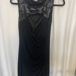 GUESS black Sequin Top Dress Keyhole 