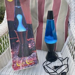 Vintage 1996 Lava Lite Lamp Midnight Series Blue 