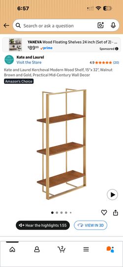 New In Box Gold Shelf