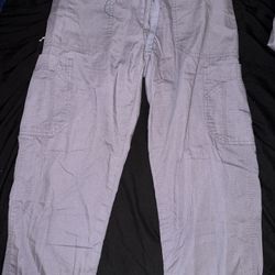 Gray Carhartt Ripstop boot Cut 8 Pocket Cargo Scrub Pants