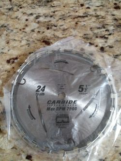 5 1/2 carbide RPM 7900 24 TEATH BLADE FOR CERCULAR SAW OR. GRINDER OR DRILL