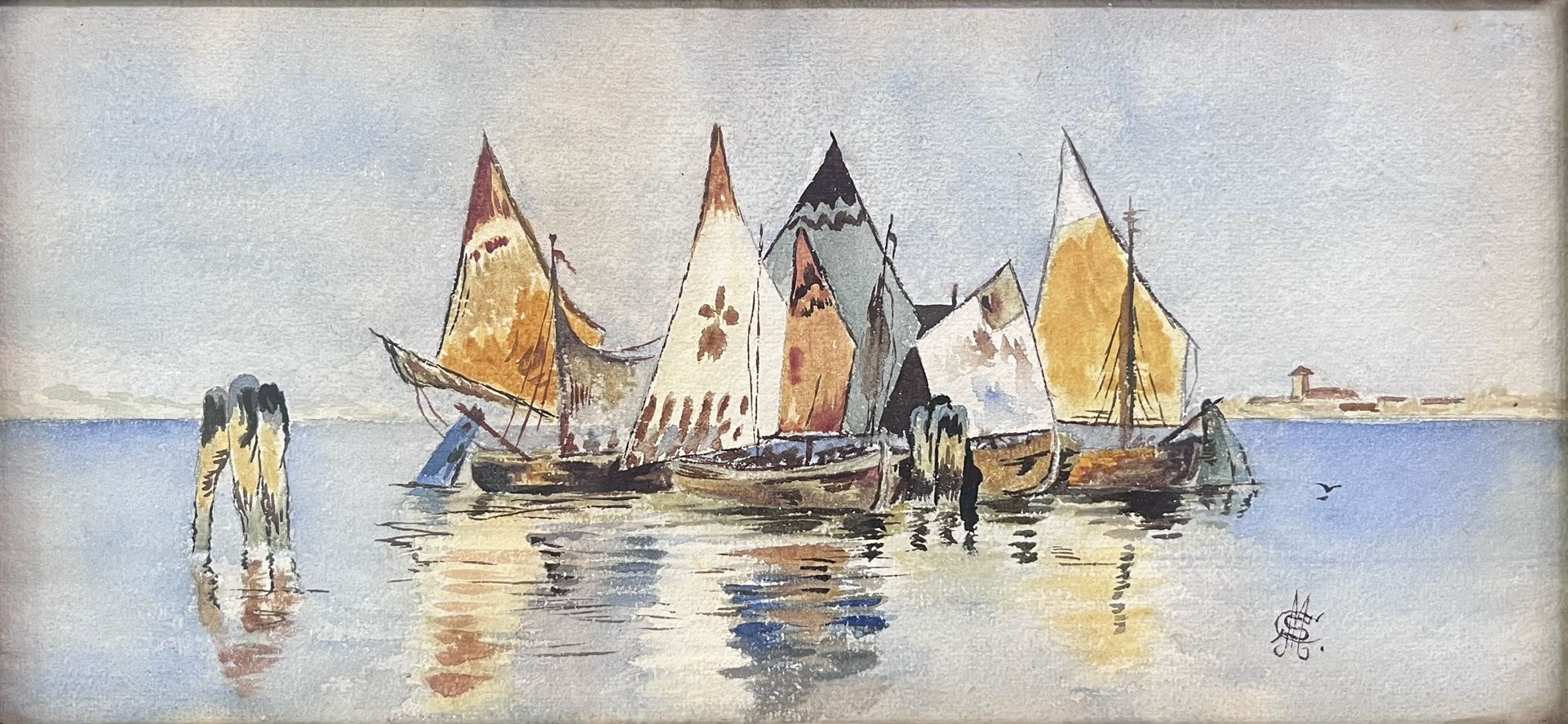 Bragozzi In Irons Upon The Venetian Lagoon