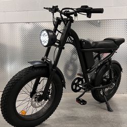 FREE DELIVERY/TAX INCLUDED/1000Watt Electric Cafe Racer Scrambler Style E-Bike, 32 Mph, Full Suspension 