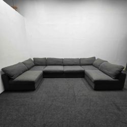 Can Deliver! Gray Modular 6 Piece Sectional Sofa Couch