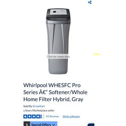 Whirlpool WHESFC Pro Series Softener/Whole Home Filter Hybrid, Gray