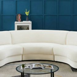 Rosa Velvet 3-Piece Cream Sectional

