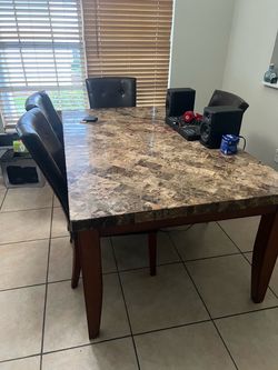 Marble Table with 5 chairs