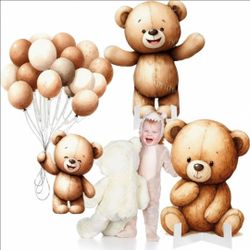 Set of 3 bear party decorations