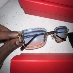 Cartier Blue - Red Lens Sunglasses 