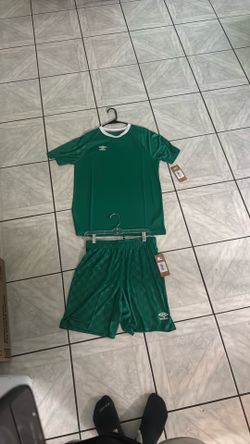 green umbro set athletic shirt and shorts size M