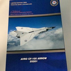 Limited Edition Afro Cf 105 Arrow Canadian Airplane Model 1/72