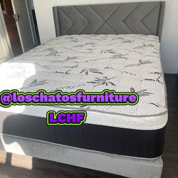 Queen size bed frame with mattress