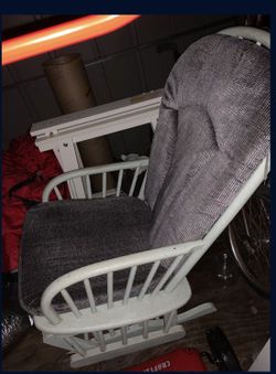 Glider Rocking Chair, White Wood