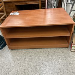 Faux Wood TV Stand On Rollers