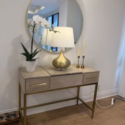 Elegant Vanity / Console Table – Modern Gold Accent 