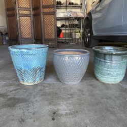 Ceramic Outdoor Planters Pot Set of Four
