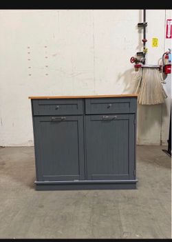 New Assembled Kitchen Island with 2 Drawers & Adjustable Shelf. 39-3/8"x 13-5/8" × 35-3/4"