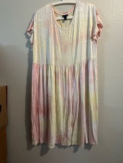 Pastel Tie-Dye Babydoll Midi Dress by Scoop size L