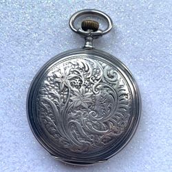 Antique Longines 4 Grands Prix Paris .900 Silver Double Hunter Pocket Watch Case