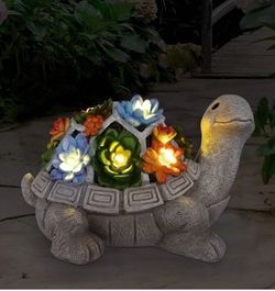 New Solar Turtle Garden Statue