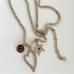 Necklace with crystals and charms