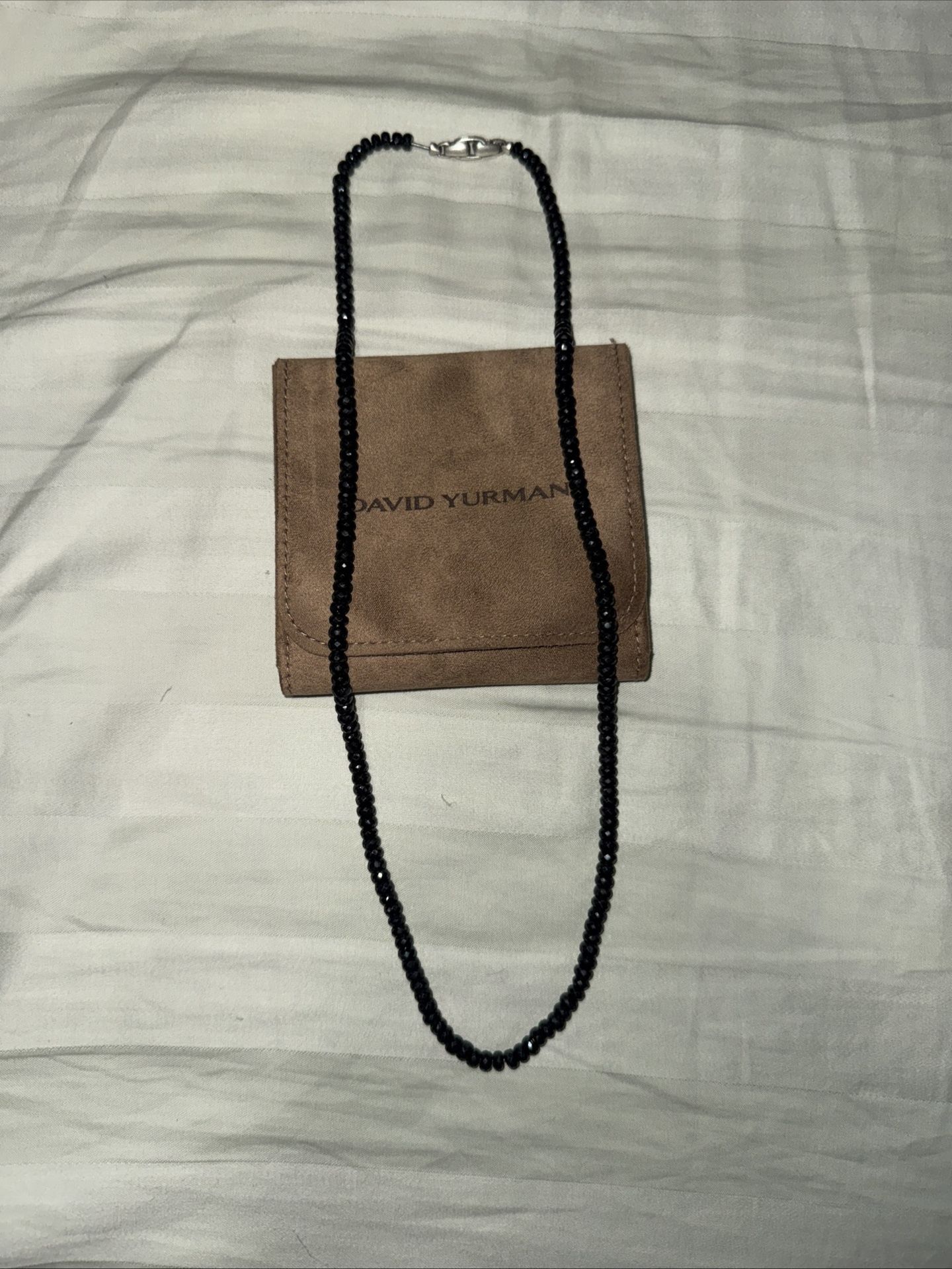 David Yurman Sterling Silver Spiritual Beads Necklace Black Spinel, 24-inch