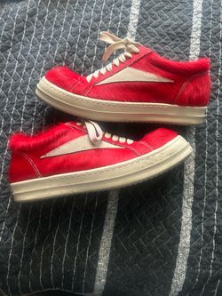 Red fur low Rick Owens size 44