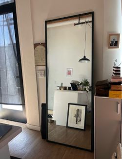 Large Full Length Floor Standing Mirror Dark Green Metal