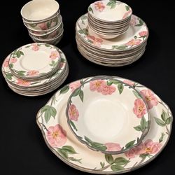 Vintage Franciscan Desert Rose Set With Glasses 70 Pieces