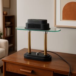 Modern Glass & Brass Table Lamp – Unique Designer Style