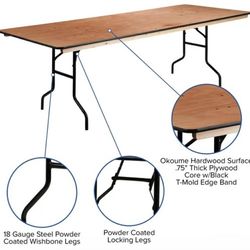 New Table 8 Ft Long Foldable 