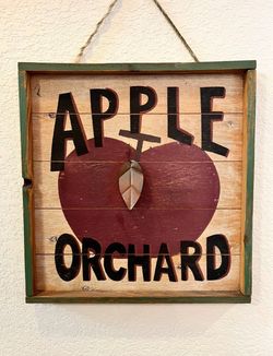 Apple Orchard Rustic Wooden Wall Sign