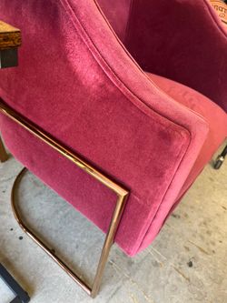 Burgundy velvet chair