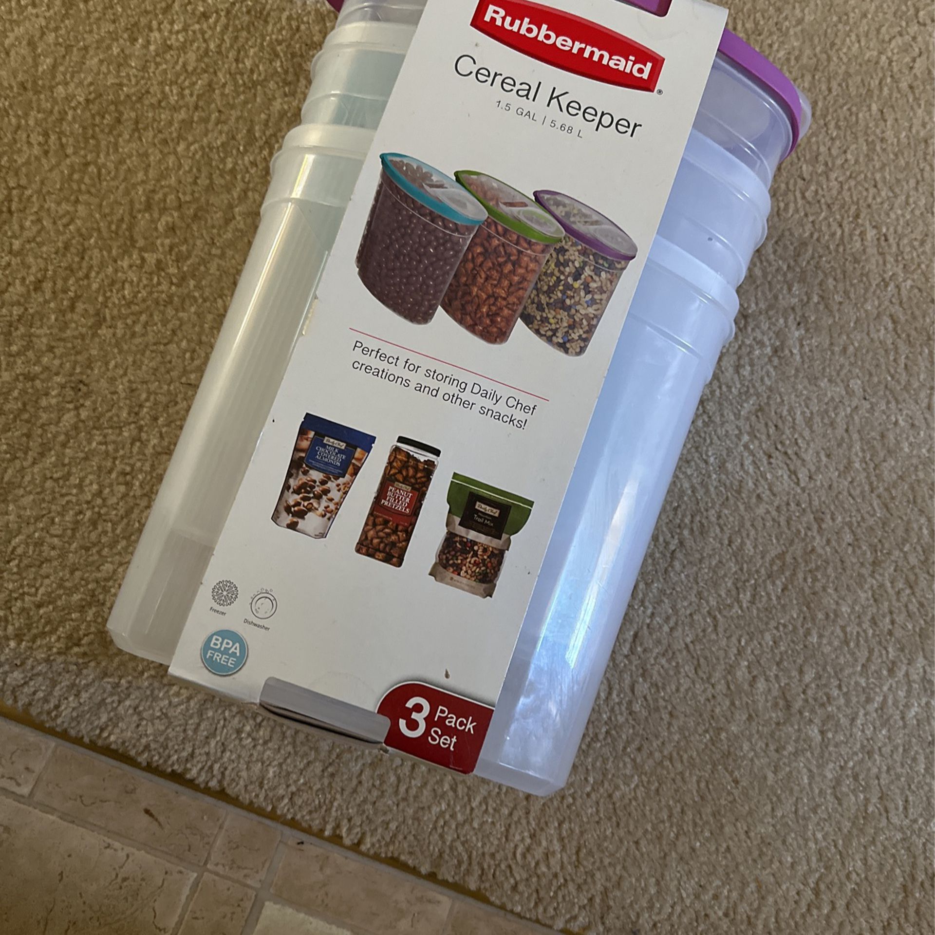 Rubbermaid Cereal Keeper, 3 pk.