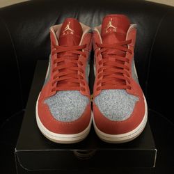 Brand new Air Jordan 1 mid Red Denim 1’s size 13 with original box and proof of purchase. 