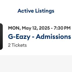 VIP G-Eazy Meet & Greet Tickets The Norva