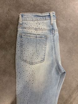 Forever 21 Women's Rhinestone High-Rise Flare Jeans