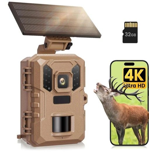 Trail Camera - 4K 64MP WiFi Game Cameras with Night Vision Motion Activate