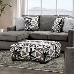 Brand New Gray Reversible Chaise Sectional Sofa 