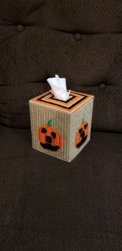 Halloween Kleenex Box; Homemade; Plastic Canvas