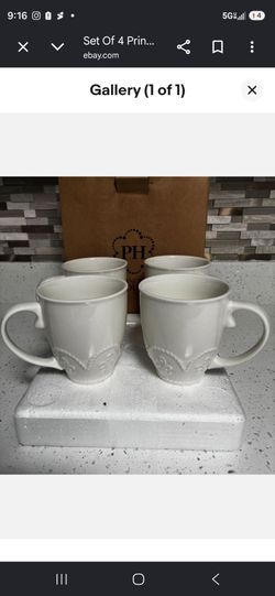 Set Of 4 Princess House Marbella 12oz Mugs