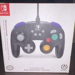PowerA Nintendo Switch GameCube Style Wired Controller, Black open box, no cord