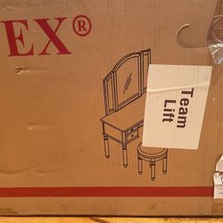 Makeup Table/vanity With Chair (brown new In Box) 49 Inches Long 25 Inches Wide , 78 Lbs