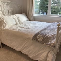 White Metal Full Size Bed Frame
