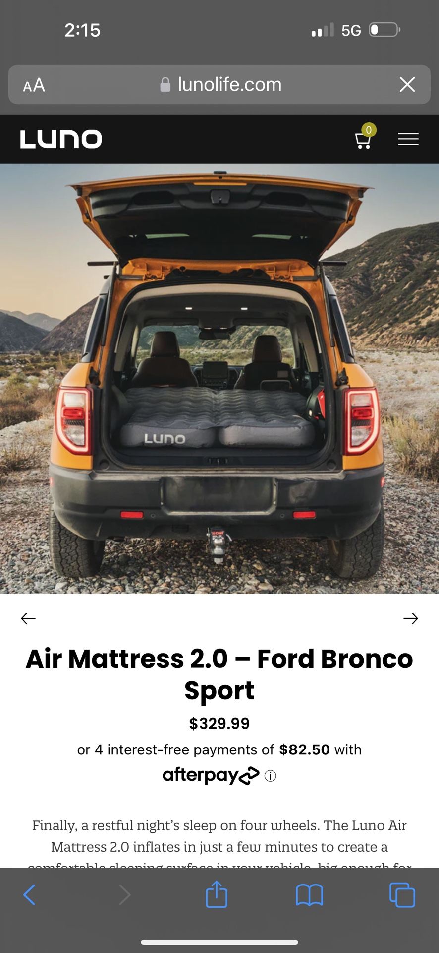 Air Mattress  Bronco Sport Luno