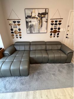 Leather Sectional with Chase