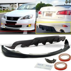 For 06-08 IS250 IS350 F Sport Style PU Front Lip & Rear Diffuser Bumper Body Kit